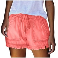 FINELYLOVE traperice za žene Ljetne kratke hlače za žene srednje struk rastom vanjske aktivnosti Čvrsto ružičasti m