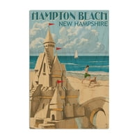 Hampton Beach, New Hampshire, Sand Castle Birch Wood Wall znak
