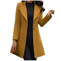 Zimski kaputi za žene plus veličine žene modni dugi vuneni rever s dugim jaknom