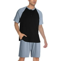 Loalirando Muške ljetne pidžame Kontrastna boja kratka odjeća Loungewear Pajama set Početna odjeća