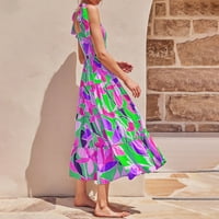 Yanhoo ljetne haljine za žene plaža cvjetna masirt sundress bez rukava bez rukava casual labava haljina
