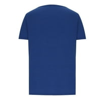 Voncos majice za žene Novi dolasci - elegantni ljetni V izrez kratkih rukava odštampavanje slobodnog vremena plava 6