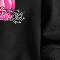Daliich ženski casual dukserica dugih rukava Crew Crt Slatko pulover opušteni fit vrhovi crni l