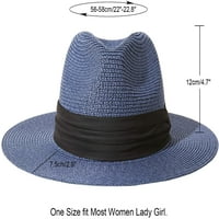 Žene široke obolene slame Panama Roll up hat fedora na plaži za sunčanje šešir upf50 +