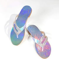 Asdoklhq Ženska obuća ispod $ 20Sandals ravne kristalne papuče od ravnog rhinestone Comfy Beach Roman cipele Flip Flop