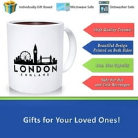London šalica za kavu London Skyline Mundon Poklon za london Fan London England Poklon London Decron