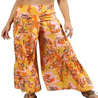 Avamo Žene Ruched Wide noga Palazzo Pant High Squeik Baggy dno Ruffle Holiday Loungewear