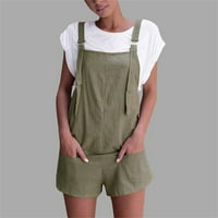 Daznicone Women Rompers Ženska džepa Posteljina Vintage Spaghetti-Strap Rompers Green M