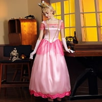 Honeeladyy Woman Fashion Halloween Solid Boja kratki ružičasti ružičasti princeze Cosplay kostimi haljine