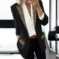 Idoravan Blazer Jakne za žene zazor Fahion ženski rever rt Leopard Notch Laple-Blazer Casual Office odijelo