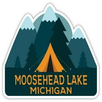 Moosehead Lake Michigan Suvenir Frižider Magnet Kamp TENT Dizajn