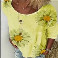 Žene ljetne vrhove okrugli vrat kratkih rukava ljetni vrhovi modna labava bluza u boji