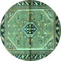 Ahgly Company Machine Persible Zaokreni krug perzijskih tirkiznih plavih tradicionalnih prostirki, 7