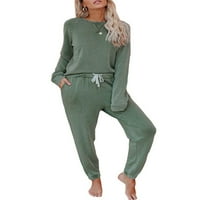 Cindysus Women Sleepwear PJS noćna haljina Loungewear Home Odjeća Lounge Set Casual Pajamas setovi crni