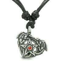 Amulet Magic Star Pentacle i dvostruki zmajevi Krug baza privjesak ogrlica
