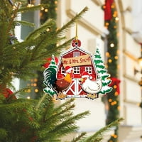 DEAR DORACH Chicked sa šal božićni pijetao drveni viseći božićno dekoracija stabla viseći ukras za Dan zahvalnosti Početna Dekor