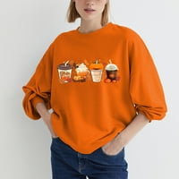 Ženske bluze Ležerne modne grafičke ispis dugih rukava okrugli vrat pulover bluza vrhom dukserice Radne