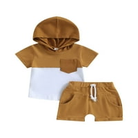 Toddler Baby Boy odjeća s kratkim rukavima kapuljač s kapuljačom dukserice TOP SOLD COLOR HORTS Ljetni