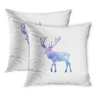 Vodena jelena silueta na slobodnom svjetlu Plava boja Dizajn Sažetak sretan božićni jastuk jastučni