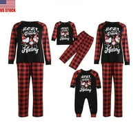 Sunsery Božićna porodica Usklađivanje pidžama Žene Muškarci Dječja dječja spavaća odjeća s dugim rukavima PJS