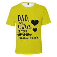 Muška majica 3D najbolji tata ikad slovo Grafički plus veličina majica Print Tops Okrugli vrat