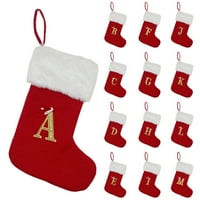 BIRCH božićne čarape Izdržljive luksuzno slovo vezeno pleteni božićni čarapa privjesak Božićni dekor