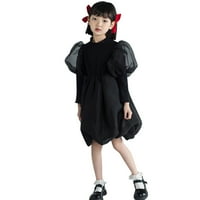 Dječja haljina Dječja ljetna suknja Modni natični rukavac Chickon Crna haljina za rođendanska haljina s dugim rukavima