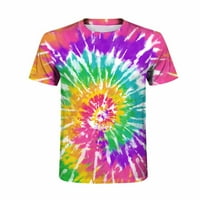 Lilgiuy vježbe za muške unise svakodnevne majice 3D ispis grafički ispis Tie-dye Ispis kratkih rukava