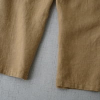 Akiihool ženske hlače povremene ženske pantalone sa džepovima visoke radne pantalone u struku bootcut