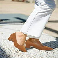 Čista boja Žene klasične šiljaste cipele s jamčenim cipelama s niskim potpeticama dame se podudaraju