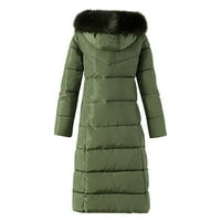 Žene zimske modne kapute dressy jesen odijelo topli kaput duksev ovratnik vitka zimska odjeća zelena