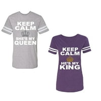 Držite mirni kralju kraljevsku kralju Unise par koji odgovaraju majicama pamučnog dresa u obliku kontrastnih pruga na rukavima