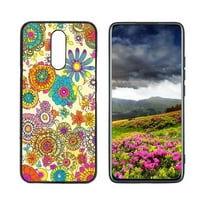 Kompatibilan sa LG K futrolom telefona, Retro-S-Groovy-Floral-Rainbow-Hippie Case Muškarci Žene, Fleksibilan