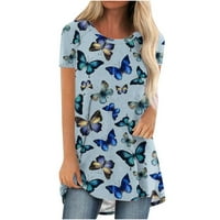Fanxing ženske tunike vrhovi asimetrični tunik bluze labavo comfy bluza lagana
