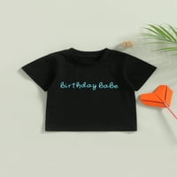Bagilaanoe Toddler Baby Boy Girl Birthday Disset Pismo Ispiši majicu kratkih rukava 2t 3T 4T 5T Kids Ljetni Ležerne vrhove