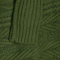 Ženski džemperi Dressingy casual casual džemper s dugim rukavima debeli pleteni pulover Crewneck džemper kaput vojska zelena l