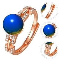Prsteni prstenovi Gemstone WeetherDjustableBlue Jedinstveni bakar bijeli rasteznuo je kristalno puna platinasta cirkonija kubični prst