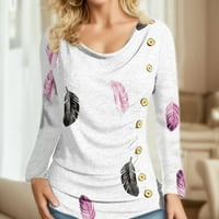 Ženske košulje Trendy Ladies 'Proljeće Ljeto cvjetni print okrugli vrat Pulover sa velikim gumbom Detaljne