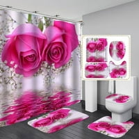 Valentinovo 3D 3D digitalni ispis tuš za tuš sa 4 komada, ne klizalica za kupanje u-tepih izrađen od
