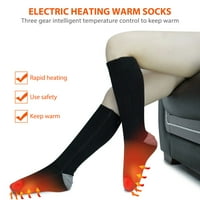 Aptoco parovi zagrijane čarape za grijanje za grijanje punjive električne zagrijavajuće čarape s baterijom velike kapacitete za zimsku vanjsku, crnu, dnevne poklone za Valentine