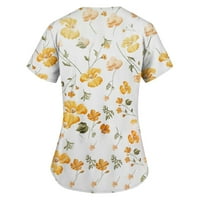 Ženski vrhovi Žene Ljeto vrhovi Ležerne modne kratke rukave V izrez T-majice Prevelike cvjetne košulje