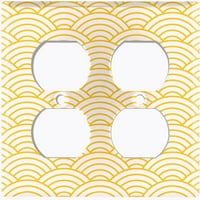 Metalna ploča za preklopke za svjetlo Japanska uzorka Žuta morska valna pozadina Wal015