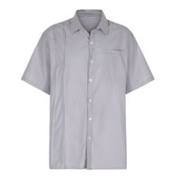 jsaierl posteljina majica muškarci modni casual gumb dolje majica sa čvrstim kratkim rukavima Slim TOP rever kubanske majice