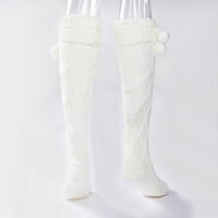 Žene Elegantni kabl pletene na koljena čarape Početna noga Grejači bedrine čarape za cipele Duge cijevi za jesen zima