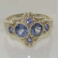 Sterling srebrni pravi originalni prsten ženskog originalnog tanzanita - veličine 8