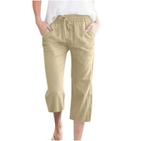 Miluxas pantalones de mujer cintura alta plus veličine modne moći ženske ležerne čvrste boje elastične