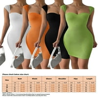 Colisha Ženske kratke mini haljine Solid Color Sendress V Rezervoar za izrez Jednostavna odmor bez rukava