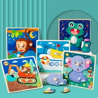 Kripyery Kids Puzzle Board Education Savršeno se podudaraju s gumbom Jednostavno zahvaćanje jasno printom promovira monticiju crtane 3D životinje Frog utakmica dječje igračke