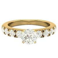 Zaručni prstenovi za žene - okrugla sjajnog 14k zlata 1. CT Gia certifikat