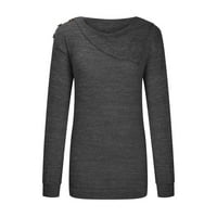 Žene Ležerne prilike modne pulover dugih rukava Soild Okrugli bluze Hot6SL867926